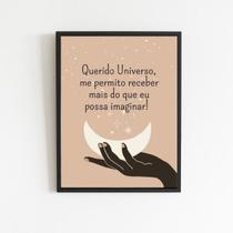 Quadro Querido Universo Me Permito 45X34Cm - Vidro Preta