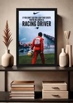 Quadro Racing Driver Ayrton Senna com Vidro e Moldura Preta Tamanho:21cm x 30cm (A4)