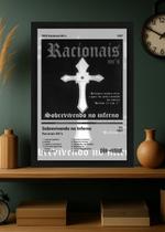 Quadro Racionais MC's Sobrevivend. (Black&white) Com Vidro Tamanho:21cm x 30cm (A4)