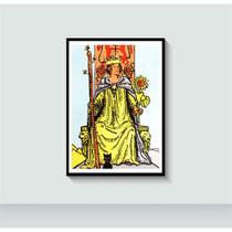 Quadro Rainha de Paus Tarot Tarô com Moldura E Acetato Tamanho A3