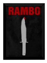 Quadro Rambo Arte Filme Poster Moldurado Decorativo