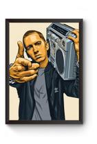 Quadro Rap Eminem Poster Moldurado