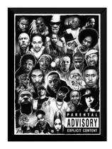 Quadro Rap Gods Desenhado Hip Hop Decorativo 42x29cm