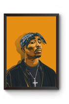 Quadro Rap Tupac Poster Moldurado