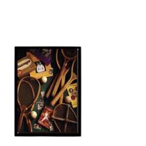 Quadro Raquetes Tênis Vintage 45X34Cm - Com Vidro Preta