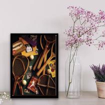 Quadro Raquetes Tênis Vintage 45x34cm