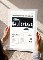 Quadro Raul Seixas 20Grande C/ Vidro e Moldura Branca Tamanho:A4 Quadro Raul Seixas 20Grande C/ Vidro e Moldura Branca Tamanho:A4