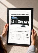 Quadro Raul Seixas 20Grandes C/ Vidro e Moldura Preta Tamanho:A4 Quadro Raul Seixas 20Grandes C/ Vidro e Moldura Preta Tamanho:A4