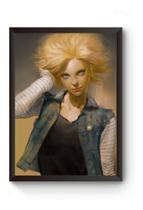 Quadro Realista Androide 18 Poster Moldurado Quadro Realista Androide 18 Poster Moldurado