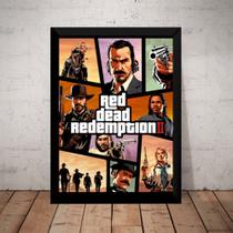 Quadro Red Dead Redemption 2 Arte Tipo Gta Poster Moldurado
