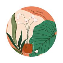 Quadro Redondo Decoração Pintura Orgânica Mood Tropical 20cm Quadro Redondo Decoração Pintura Orgânica Mood Tropical 20cm