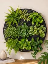 Quadro Redondo Feltro 65cm Jardim Vertical Allgreen 9 Bolsos Quadro Redondo Feltro 65cm Jardim Vertical Allgreen 9 Bolsos