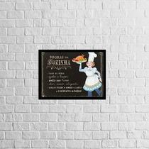 Quadro Regras Da Cozinha 45X34Cm - Com Vidro Moldura Preta Quadro Regras Da Cozinha 45X34Cm - Com Vidro Moldura Preta