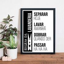 Quadro Regras Da Lavanderia Humor 33X24Cm Moldura Branca Quadro Regras Da Lavanderia Humor 33X24Cm Moldura Branca