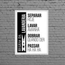 Quadro Regras Da Lavanderia Humor 45X34Cm - Com Vidro Quadro Regras Da Lavanderia Humor 45X34Cm - Com Vidro