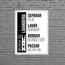 Quadro Regras Da Lavanderia Humor 45x34cm - com vidro Quadro Regras Da Lavanderia Humor 45x34cm - com vidro