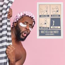 Quadro Regras Para Uso Do Banheiro - Masculino 24x18cm Quadro Regras Para Uso Do Banheiro - Masculino 24x18cm