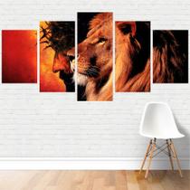 Quadro Religião: Coroa De Espinhos Jesus Leão De Judá Canvas Quadro Religião: Coroa De Espinhos Jesus Leão De Judá Canvas