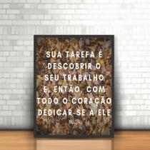 Quadro Religião Frase Buda Folhas Trabalho Moldura 30x40cm Quadro Religião Frase Buda Folhas Trabalho Moldura 30x40cm