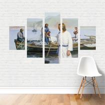 Quadro Religião Jesus Cristo Discípulos Barco Rio em Canvas Quadro Religião Jesus Cristo Discípulos Barco Rio em Canvas