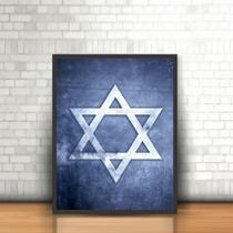 Quadro Religião Judaísmo Estrela de Davi com Moldura 30x40cm - Plimshop