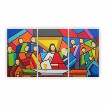 Quadro Religião Santa Ceia Moderna Colorida Canvas 125X65Cm Quadro Religião Santa Ceia Moderna Colorida Canvas 125X65Cm