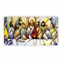 Quadro Religião Santa Ceia Moderna Jesus Canvas 125X65Cm - Plimshop