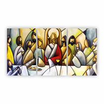 Quadro Religião Santa Ceia Moderna Jesus Canvas 125x65cm - PlimShop