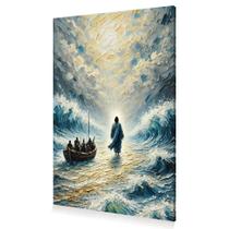 Quadro Religioso Arte Jesus Cristo Milagre Mar Canvas 60x40