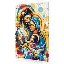 Quadro Religioso Contemporânea Sagrada Família Canvas 60x40 Quadro Religioso Contemporânea Sagrada Família Canvas 60x40