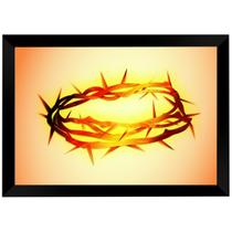 Quadro Religioso Coroa de Espinhos em amarelo A4 - FR194