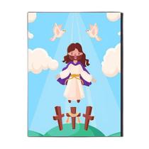 Quadro Religioso Mdf Jesus Resureceição Ilustração 30X20Cm