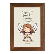 Quadro Religioso Sagrada Família Jesus Maria José Versículos Bíblicos 40cm