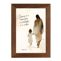 Quadro Religioso Sagrada Família Jesus Maria José Versículos Bíblicos 40cm