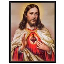 Quadro Religioso Sagrado Coração de Jesus mod. 3 A4 - FR112