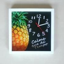 Quadro Relógio Dizeres Calma Que Da Tempo 31x31x5cm Quadro Relógio Dizeres Calma Que Da Tempo 31x31x5cm