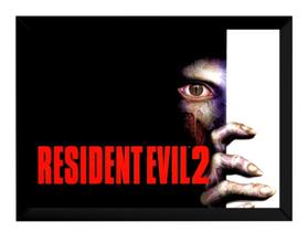 Quadro Resident Evil 2 Game Clássico Arte Poster Moldurado