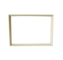 Quadro retangular com moldura em madeira e fundo espelhado 22x30cm