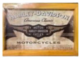 Quadro Retrô 30CM x 18CM Decorativo Harley Davidson