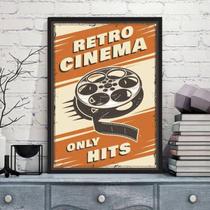 Quadro Retrô Cinema Only Hits Moldura Preta 24X18Cm