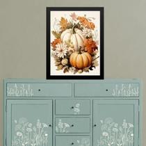 Quadro Retrô Cozinha - Abóbora Flores 24X18Cm Quadro Retrô Cozinha - Abóbora Flores 24X18Cm