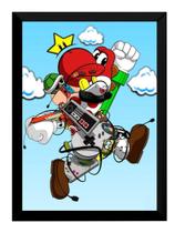Quadro Retro Game Mario Nes Arte Poster Moldurado