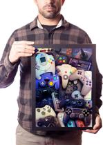 Quadro Retro Games Arte Vários Controles Quadro Retro Games Arte Vários Controles