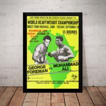 Quadro Retro George Foreman Vs Muhammad Ali Cartaz Moldurado