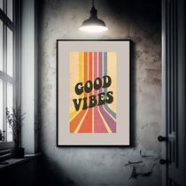 Quadro Retrô Good Vibes - 60x48cm Quadro Retrô Good Vibes - 60x48cm