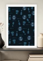 Quadro Retrô Grêmio com Vidro e Moldura Branca