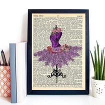 Quadro Retrô Manequim Costura Vestido Flores 33X24Cm - Vidro Quadro Retrô Manequim Costura Vestido Flores 33X24Cm - Vidro