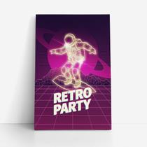 Quadro Retro Party Astronauta Prancha Surf Canvas 60x40cm Quadro Retro Party Astronauta Prancha Surf Canvas 60x40cm