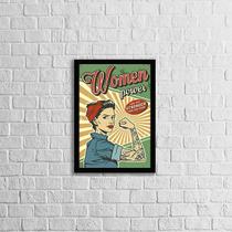 Quadro Retrô Woman Power 33x24cm - com vidro