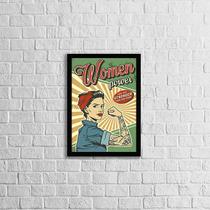 Quadro Retrô Woman Power 45x34cm - com vidro Quadro Retrô Woman Power 45x34cm - com vidro